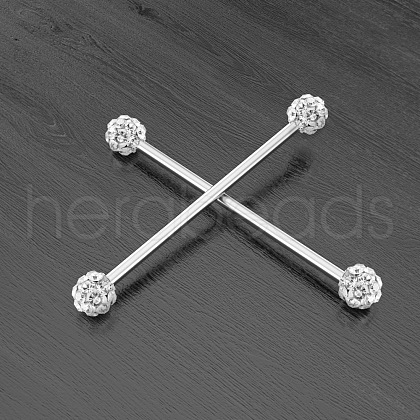 316L Surgical Stainless Steel Round Ball Bar Industrial Barbell Cartilage Earrings FS-WG6688D-01-1