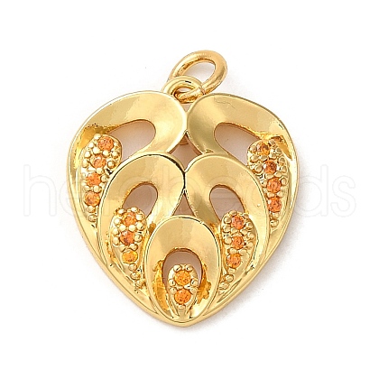 Rack Plating Brass Micro Pave Cubic Zirconia Pendants KK-K377-46G-1