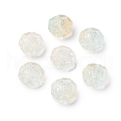 Spray Painted Transparent Glass Beads GLAA-D038-01C-1