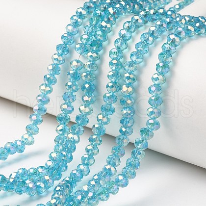 Electroplate Transparent Glass Beads Strands EGLA-A034-T4mm-T09-1