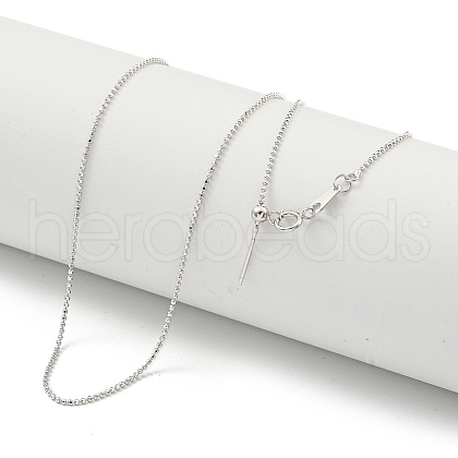 Rhodium Plated 925 Sterling Silver Ball Chain Necklaces NJEW-C052-11P-1