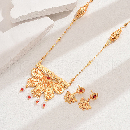 Elegant French Style Fashionable Brass Earrings & Necklaces Set for Women UM2194-3-1