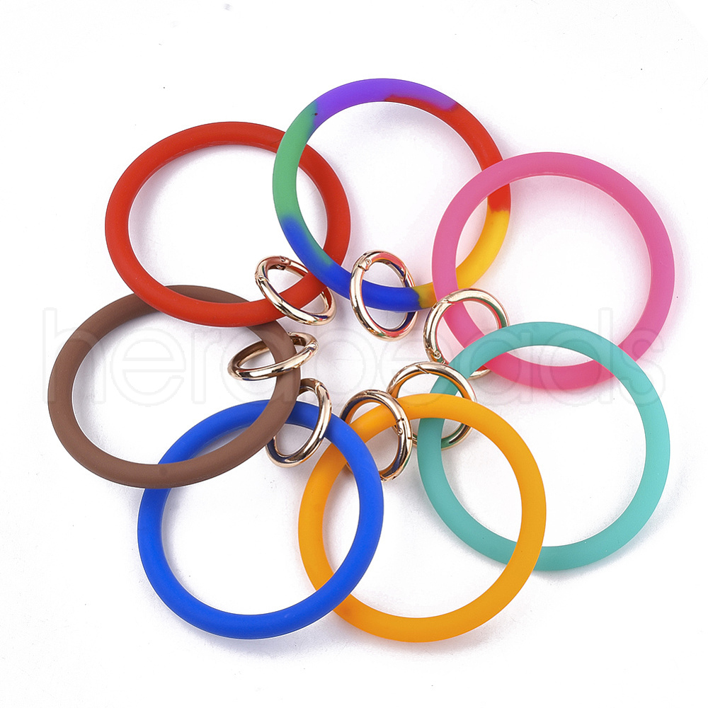 Wholesale 5 pcs Silicone Bangle Keychains for Handcrafted Bracelets