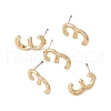 Brass Number Stud Earrings with 925 Sterling Silver Pins for Women EJEW-A077-01C-2