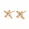 Brass Stud Earring Findings X-ZIRC-L096-14G-1