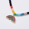 Glass Beads Pendants Necklaces NJEW-JN02562-3
