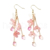Flower Brass Dangle Earrings EJEW-TA00643-02-2