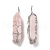 Natural Rose Quartz Big Pendants G-I322-02P-03-3