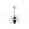 Spider 304 Stainless Steel Micro Pave Cubic Zirconia Belly Rings FS-WGE57A2-01-3