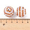 Striped Resin Rhinestone Beads OACR-A037-01F-3