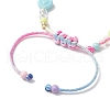 Adjustable Candy Color Heart Acrylic Braided Kid Beaded Bracelets for Girls BJEW-JB10221-4