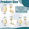 Unicraftale 36Pcs 6 Styles 201 Stainless Steel Stud Earring Findings with Hole EJEW-UN0002-41-3