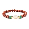 Natural Wood Round Beads Bracelets Set BJEW-JB07275-2