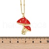 Brass FireBrick Enamel Pendant Necklaces for Women NJEW-U042-01B-G-3