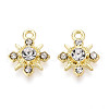 Rack Plating Alloy and Rhinestone Pendants PALLOY-T090-47KCG-1