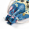 Flower Deer Printed Polycotton(Polyester Cotton) Packing Pouches Drawstring Bags ABAG-T004-10x14-37-3