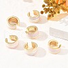 Brass Stripe C-Shaped Cuff Earrings EJEW-D321-03G-1