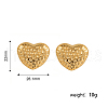 Stainless Steel Hammered Heart Stud Earrings HD6403-4
