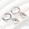 Brass Cubic Zirconia Hoop Earrings EJEW-Q015-01P-F-5
