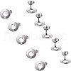 304 Stainless Steel Stud Earring Findings STAS-UN0003-42P-1