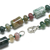 Natural Indian Agate Beaded Necklaces NJEW-S392-11-2
