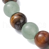 8.5mm Round Natural Green Aventurine & Tiger Eye Beaded Stretch Bracelets for Women Men BJEW-JB10435-3
