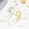 Irregular Double Heart 925 Sterling Silver Stackable Finger Rings for Women DW2837-2-4