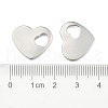 304 Stainless Steel Stamping Blank Tag Heart Charms Pendants STAS-M004-04-3