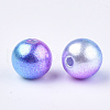 Rainbow ABS Plastic Imitation Pearl Beads OACR-Q174-6mm-06-2