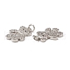 Brass Micro Pave Cubic Zirconia Bird Pendants KK-E068-VB309-3