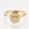 Brass Cubic Zirconia Pendants & Stud Earrings & Adjustable Rings Jewelry Sets SJEW-S043-11-2