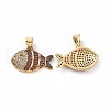 Brass Micro Pave Clear Cubic Zirconia Pendants ZIRC-F135-02G-02-1