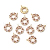 Brass Micro Pave Cubic Zirconia Pendants Round Ring Charm RJEW-TAC0016-17A-LG-2