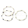 3Pcs 3 Style Natural Mixed Gemstone & White Shell Tube Beaded Stretch Bracelets Set BJEW-TA00430-1