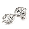 Rack Plating Brass Bead Cage Pendants KK-D025-01C-P-3