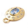 Eco-friendly Brass Micro Pave Cubic Zirconia Pendants KK-D079-23G-02-3