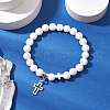 Natural Malaysia Jade Round Bead Stretch Bracelets BJEW-JB11599-02-1