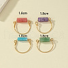 4Pcs Cuboid Alloy with Synthetic Cherry Quartz Glass & Natural Amethyst & Natural Green Aventurine Finger Rings FS-WGC9A40-01-3