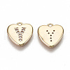 Brass Micro Pave Clear Cubic Zirconia Charms KK-N231-234Y-NF-2