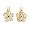 Brass Micro Pave Cubic Zirconia Pendants KK-C093-24G-1