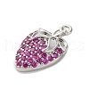Brass Micro Pave Cubic Zirconia Pendants KK-F895-17A-P-2