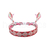 Rhombus Polyester Braided Cord Bracelet PW-WG31997-07-1