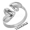 Stylish Double Heart Open Cuff Ring for Women SR8438-1-1