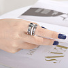 Roman Numerals 304 Stainless Steel & Crystal Rhinestone Finger Rings FS-WGD9A22-27-1