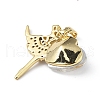 Real 18K Gold Plated Rack Plating Brass Micro Pave Clear Cubic Zirconia Pendants KK-C015-15G-12-3