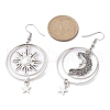 Tibetan Style Alloy Sun & Moon & Star Asymmetrical Earrings EJEW-JE05428-3