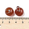 Natural Carnelian(Dyed & Heated) Apple Charms with Brass Snap on Bails G-L614-D02-3