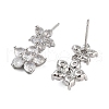 Rack Plating Flower Brass Stud Earrings EJEW-N055-44P-RS-2