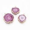 Natural Dyed Quartz Pendants G-P399-B02-1