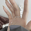 925 Sterling Silver Round Beaded Chain Adjustable Finger Rings for Women FS-WGBA7E8-01-2